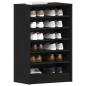 Preview: Schuhschrank in Schwarz mit Eiche 60x35x92 cm aus Holzwerkstoff