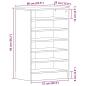 Preview: Schuhschrank in Schwarz mit Eiche 60x35x92 cm aus Holzwerkstoff