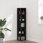 Preview: ARDEBO.de - Eckschrank Schwarz Eiche 33x33x164,5 cm Holzwerkstoff