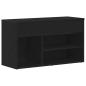 Preview: Flurbank Schwarz Eiche 60x30x45 cm ? Hochwertiger Holzwerkstoff