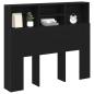 Preview: Kopfteil-Schrank Schwarzes Eichenholz 120x19x103,5 cm Werkstoff