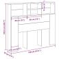 Preview: Kopfteil-Schrank Schwarzes Eichenholz 120x19x103,5 cm Werkstoff