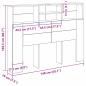 Preview: Kopfteilschrank - Schwarzer Eichenholz, 140x19x103,5 cm, Aus Holzwerkstoff hergestellt