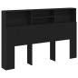 Preview: Kopfteilschrank in Schwarz Eiche - 160x19x103,5 cm Aus engineered Wood