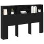 Preview: Kopfteilschrank in Schwarz Eiche - 160x19x103,5 cm Aus engineered Wood