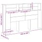Preview: Kopfteilschrank in Schwarz Eiche - 160x19x103,5 cm Aus engineered Wood