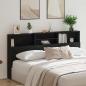 Preview: Schwarzes Eichenkopfteil Schrank, 200x19x103,5 cm, Holzwerkstoff