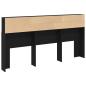 Preview: Schwarzes Eichenkopfteil Schrank, 200x19x103,5 cm, Holzwerkstoff