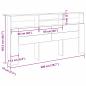 Preview: Schwarzes Eichenkopfteil Schrank, 200x19x103,5 cm, Holzwerkstoff