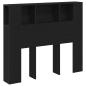 Preview: Kopfteil Schrank Schwarz Eiche 120x19x104,5 cm Holzwerkstoff