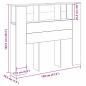 Preview: Kopfteil Schrank Schwarz Eiche 120x19x104,5 cm Holzwerkstoff