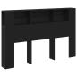 Preview: Schwarzer Eichenkopfteil Schrank - 160x19x104,5 cm aus Holzwerkstoff
