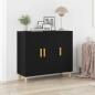 Preview: ARDEBO.de - Sideboard Schwarz Eiche 90x34x80 cm Holz