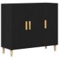 Preview: Sideboard Schwarz Eiche 90x34x80 cm Holz