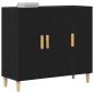 Preview: Sideboard Schwarz Eiche 90x34x80 cm Holz