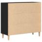 Preview: Sideboard Schwarz Eiche 90x34x80 cm Holz