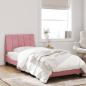 Preview: Bettgestell mit LED-Leuchten Rosa 90x200 cm Samt