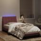 Preview: Bettgestell mit LED-Leuchten Rosa 90x200 cm Samt