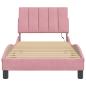 Preview: Bettgestell mit LED-Leuchten Rosa 90x200 cm Samt