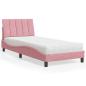Preview: ARDEBO.de - Bett mit Matratze Rosa 80x200 cm Samt