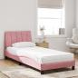 Preview: Bett mit Matratze Rosa 80x200 cm Samt
