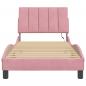 Preview: Bettgestell mit LED-Leuchten Rosa 80x200 cm Samt
