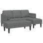 Preview: L-förmiges Sofa Set aus 2 Dunkelgrau Polyester