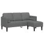 Preview: L-förmiges Sofa Set aus 2 Dunkelgrau Polyester