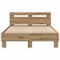 Preview: Bettrahmen Artisan-Eiche 135 x 190 cm Holzwerkstoff