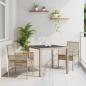 Preview: ARDEBO.de - Set von 2 Beige Poly-Rattan 90 x 90 x 75 cm