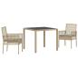 Preview: Set von 2 Beige Poly-Rattan 90 x 90 x 75 cm