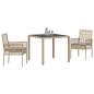 Preview: Set von 2 Beige Poly-Rattan 90 x 90 x 75 cm