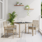 Preview: Set von 2 Beige Poly-Rattan 90 x 90 x 75 cm