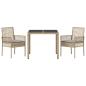 Preview: Set von 2 Beige Poly-Rattan 90 x 90 x 75 cm