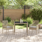Preview: Set von 2 Beige Poly-Rattan 90 x 90 x 75 cm