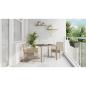 Preview: Set von 2 Beige Poly-Rattan 90 x 90 x 75 cm