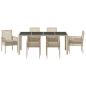 Preview: Garten Essgruppe 7 pcs Beige Poly-Rattan