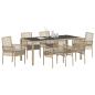 Preview: Garten Essgruppe 7 pcs Beige Poly-Rattan