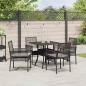 Preview: Esstischset Set aus 5 Schwarz Rattan und Metall Langlebig