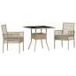 Preview: Essmöbel Set 3-teilig Beige Rattan und Polyester Langlebig