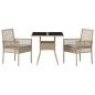 Preview: Essmöbel Set 3-teilig Beige Rattan und Polyester Langlebig