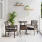 Preview: ARDEBO.de - Esszimmermöbel Set 3-teilig Braun Rattan, Metall Robust