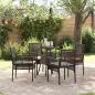 Preview: ARDEBO.de - Essgruppen Set Set aus 5 Braun Poly-Rattan Langlebig