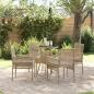 Preview: ARDEBO.de - Essmöbelset 5-teilig Beige Poly-Rattan Langlebig