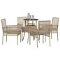 Preview: Essmöbelset 5-teilig Beige Poly-Rattan Langlebig