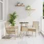 Preview: ARDEBO.de - Essmöbel Set 3-teilig Beige Rattan, Metall Langlebig