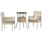 Preview: Essmöbel Set 3-teilig Beige Rattan, Metall Langlebig