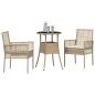 Preview: Essmöbel Set 3-teilig Beige Rattan, Metall Langlebig