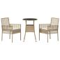 Preview: Essmöbel Set 3-teilig Beige Rattan, Metall Langlebig