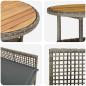 Preview: Essmöbel Set 5-teilig Grau Rattan, Glas Langlebig Rund Modern